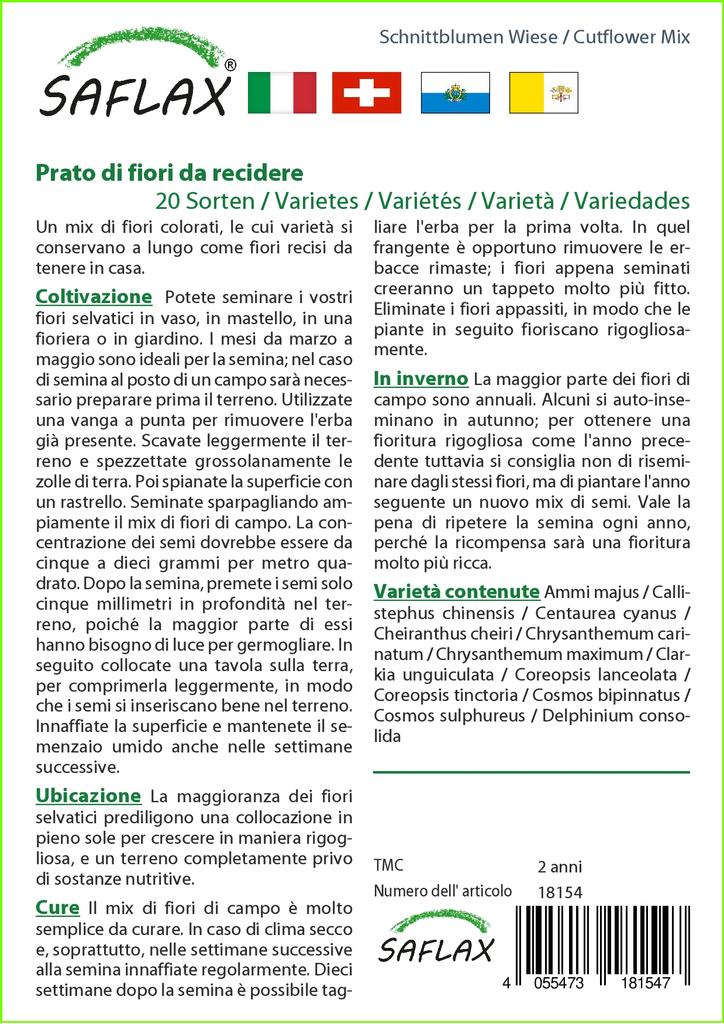 SAFLAX Cutflower Mix - 1000 Seeds - 20 Wildflower Mix