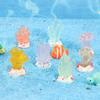 5 Stücke Niedliche Harz Leucht Korallen Miniatur Figur Ornament Simulation Unterwasser Korallen Aquarium Aquarium Dekoration Geschenke
