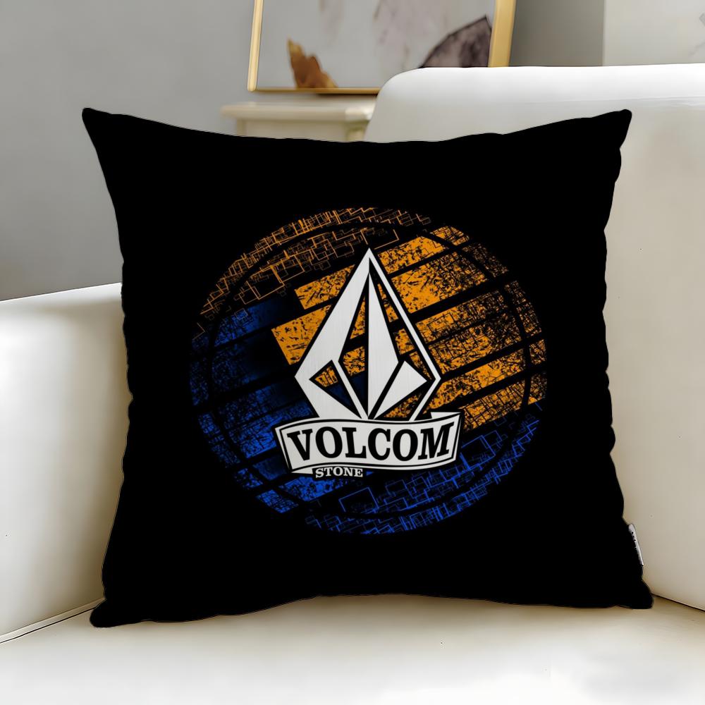 classic fashion brand Volcom Cushion Cover Soft  EasyWash Pillow Case  Versatile for Couch Bed Travel and Office