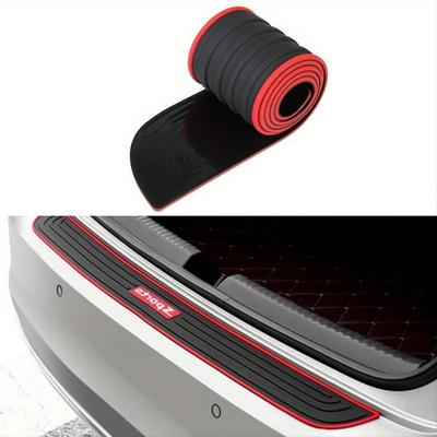 Car Rear Bumper Scuff Plate, Trunk Lid Threshold Rubber Strip, Anti-Scratch Paint Protection Film for Vehicle Exterior Accessories
