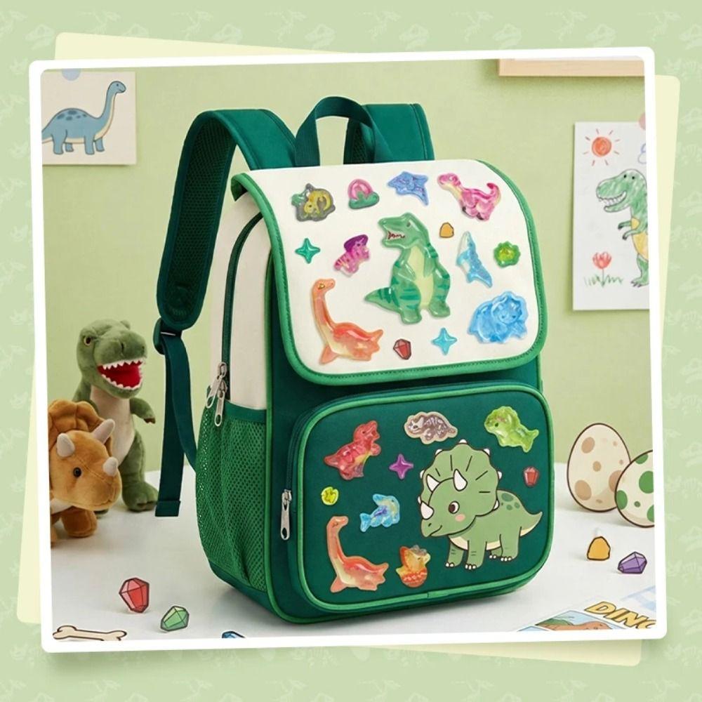 Dinosaur World 3D Crystal Sticker Colorful Stationery Sticker Diy Journal Stickers 3D Design Relief Decorative Sticker