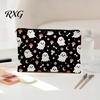 Washable Canvas Pencil Case Cosmetic Bag, Halloween Pattern Print Makeup Student Stationery Pouch Zipper Pouch, for Change Data Cable Storage