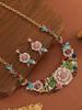 Mother’s Day Zircon Gift:Luxury 3Pcs Rhinestone Flower Set for Women,Elegant Necklace&Dangle Earrings for Party Wedding Banquet