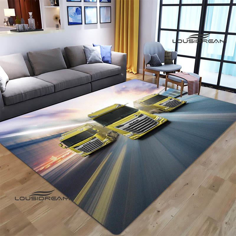 3D DAF Truck Retro Printed Carpet Living Room Bedroom Non-slip Carpets Yoga Mat Outdoor Carpet Kawaii Rug Birthday Gift