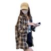 Plaid shirt jacket women's spring and autumn 1116 new summer thin design sense niche long-sleeved top sunscreen shirt