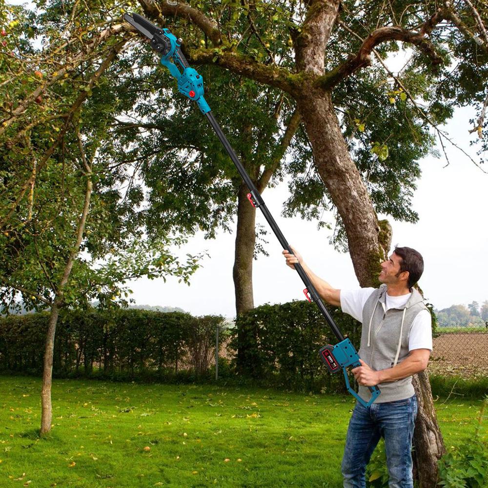 ONEVAN Brushless 4500W Telescoping Pole Electric Chainsaw 8inch 2in1 High Branch Saw Garden Power Tool For 21V 18V Battery