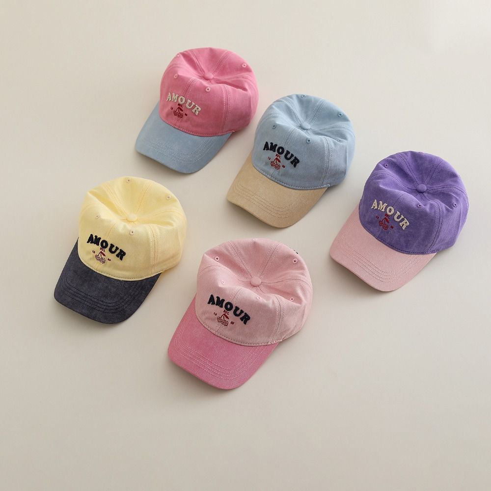 Multicolor Children Baseball Cap Letter Embroidered Sun Hat Duck Tongue Hat Outdoor Activities