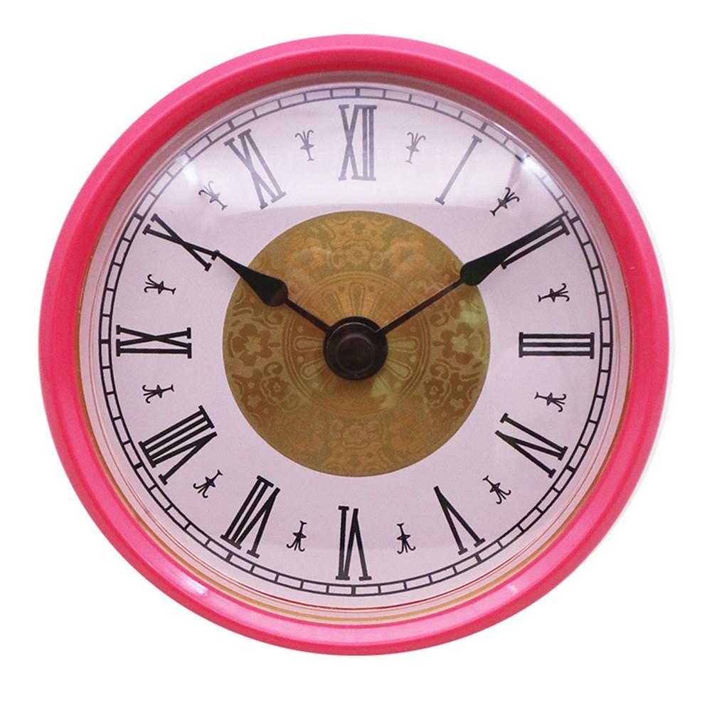 3-1/8 Inch (80 mm) Quartz Clock Insert  Hand Quartz Movement Pink Blue Trim
