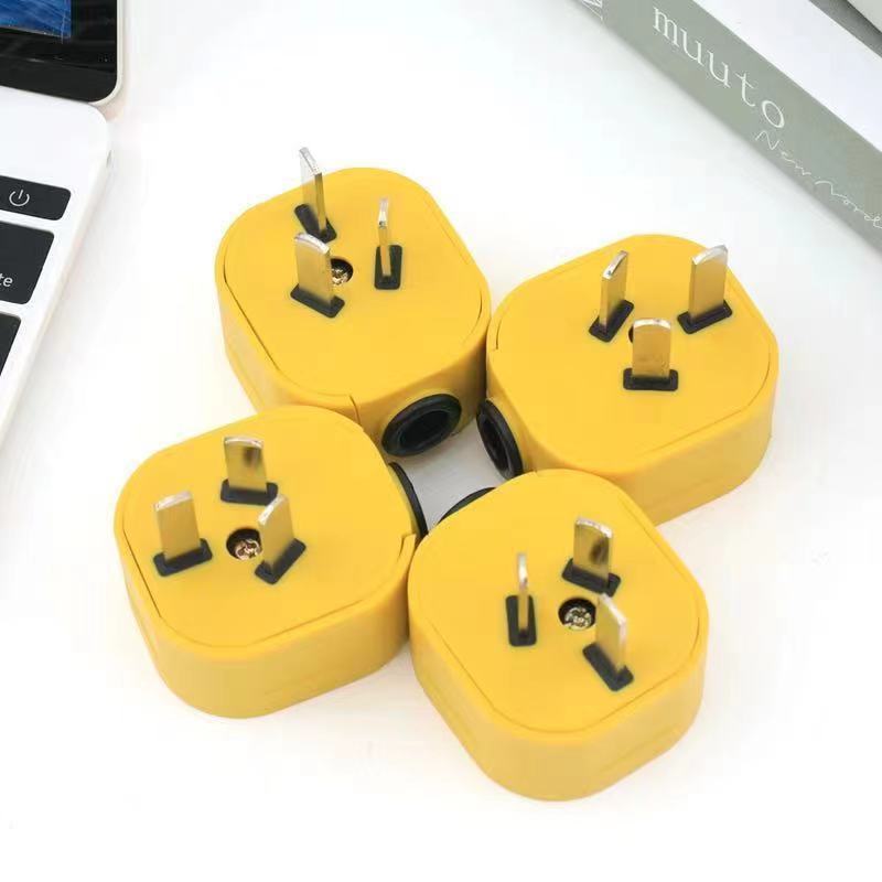 Solid Copper High-Power Plug Three-Pole Fixed Rotating Household Plug 10A/16A Power Cord Connector Three-Prong Plug