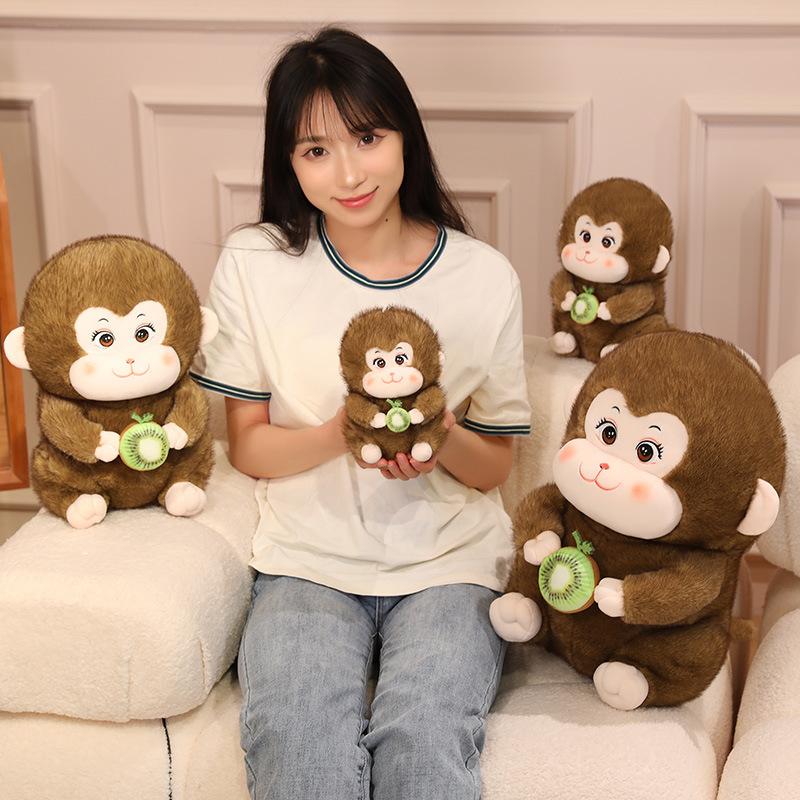 Cute Cute Sitting Kiwi Monkey Doll Plush Toy Little Monkey Doll Boy Soothing Doll