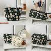 Breathable Canvas Toiletry Organizer With Flower Embroidery For Women And Men