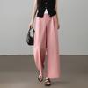 Demana Women's Soft Cotton Pleated Straight-Leg Cropped Pants