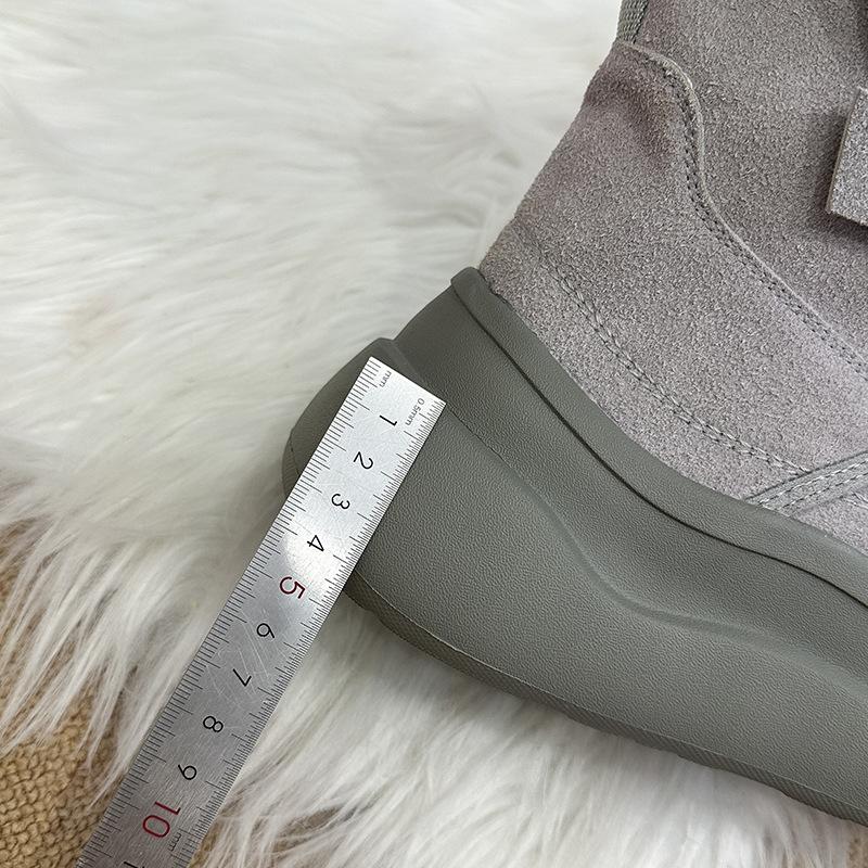 Women's Large Size Soft Sole Heightening Winter Warm Fur One Anti-slip Snow Boots Plush Lined Ankle Boots Outdoor Sports Cotton Boots