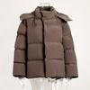 Womens Loose Solid Hooded Thick Padded Warm Winter Jacket