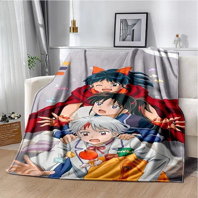 Cartoon Anime Inuyasha Throws Blanket for Sofa Bedding Couch Hiking Picnic Super Soft Cute kawaii Flannel Blanket birthday gift