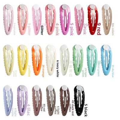 Kolorowe spinki do włosów z falistą krawędzią, zwężane, do baby hair, urocze i dziewczęce spinki do włosów, spinki do grzywki, ręcznie robione