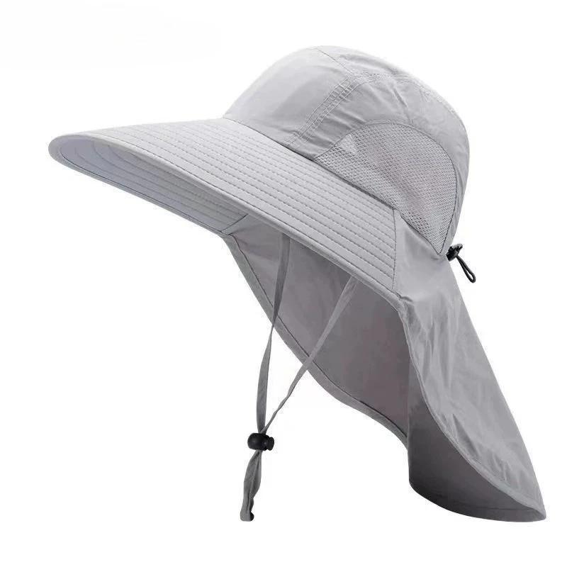 Lightweight UV Hat Men's or Women's Summer Outdoor Sunshade Cap Large Brim Sun Hat Face Shield Neck Protection Fishing Sunscreen
