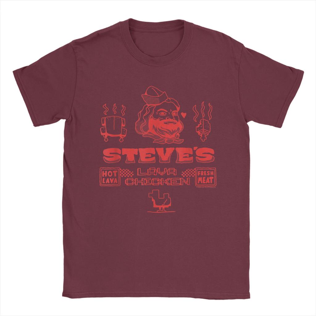 A M Movie Steve's Lava Chicken T-Shirt Men Restaurant Logo Funny Cotton Tee Shirt O Neck Short Sleeve T Shirt 4XL 5XL 6XL Tops