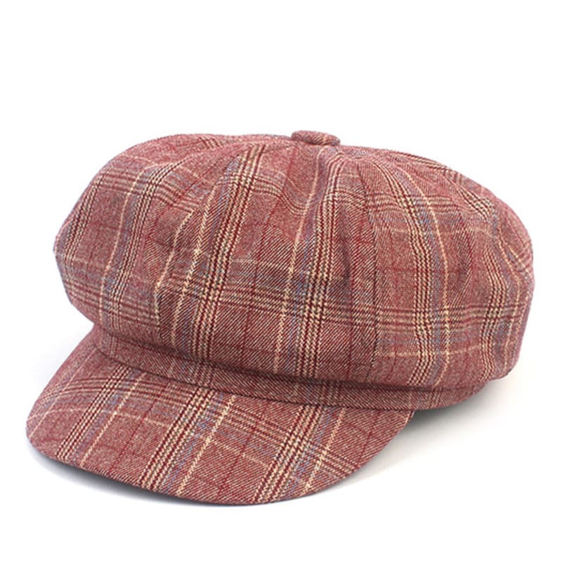 Universal Chemistry Cotton Glencheck Beige Newsboy Cap