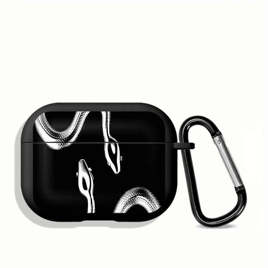 Black Gold Snake Case For Airpods 2 1 3 Pro3 Pro 4 Pro2 Earphone Cases Cover