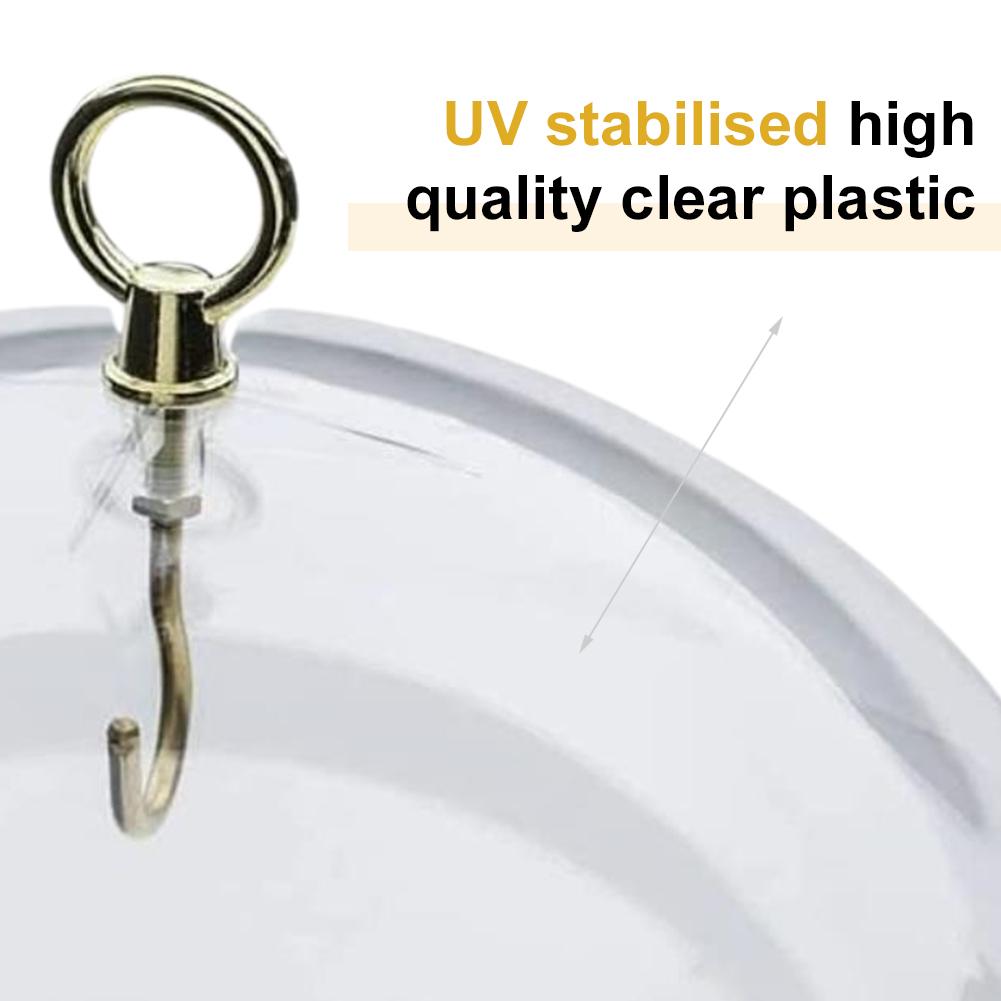 26 Cm Weather Rain Guard No Tool Install Clear Baffle Weather Guard Durable Weather Resistant for Outdoor Wild Bird Seed Feeder