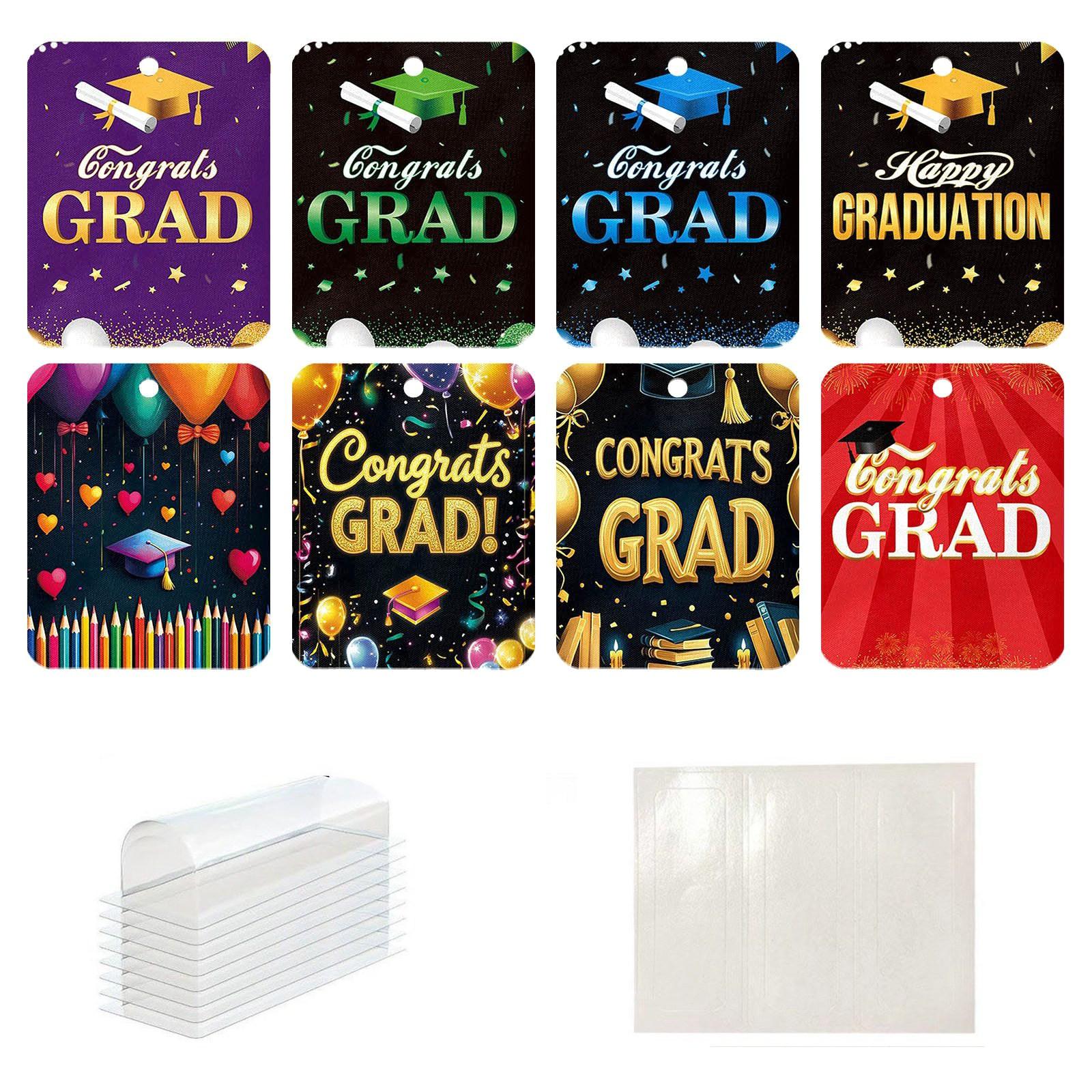

8 Packs Of Graduation Season Cash Card Clips, Checks, Fun Lipstick Clips, Gift Card Clips, Unique Plastic Dome Covers, And Double-sided Adhesive. One Size