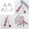 Sweet Ribbon Strawberry Keychain Pendant Cute Decoration Pendant Bone Charm