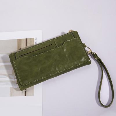 New Women's Wallet Zipper Long Wallet Double Fold Card Bag Retro Multi-function Clutch Bag