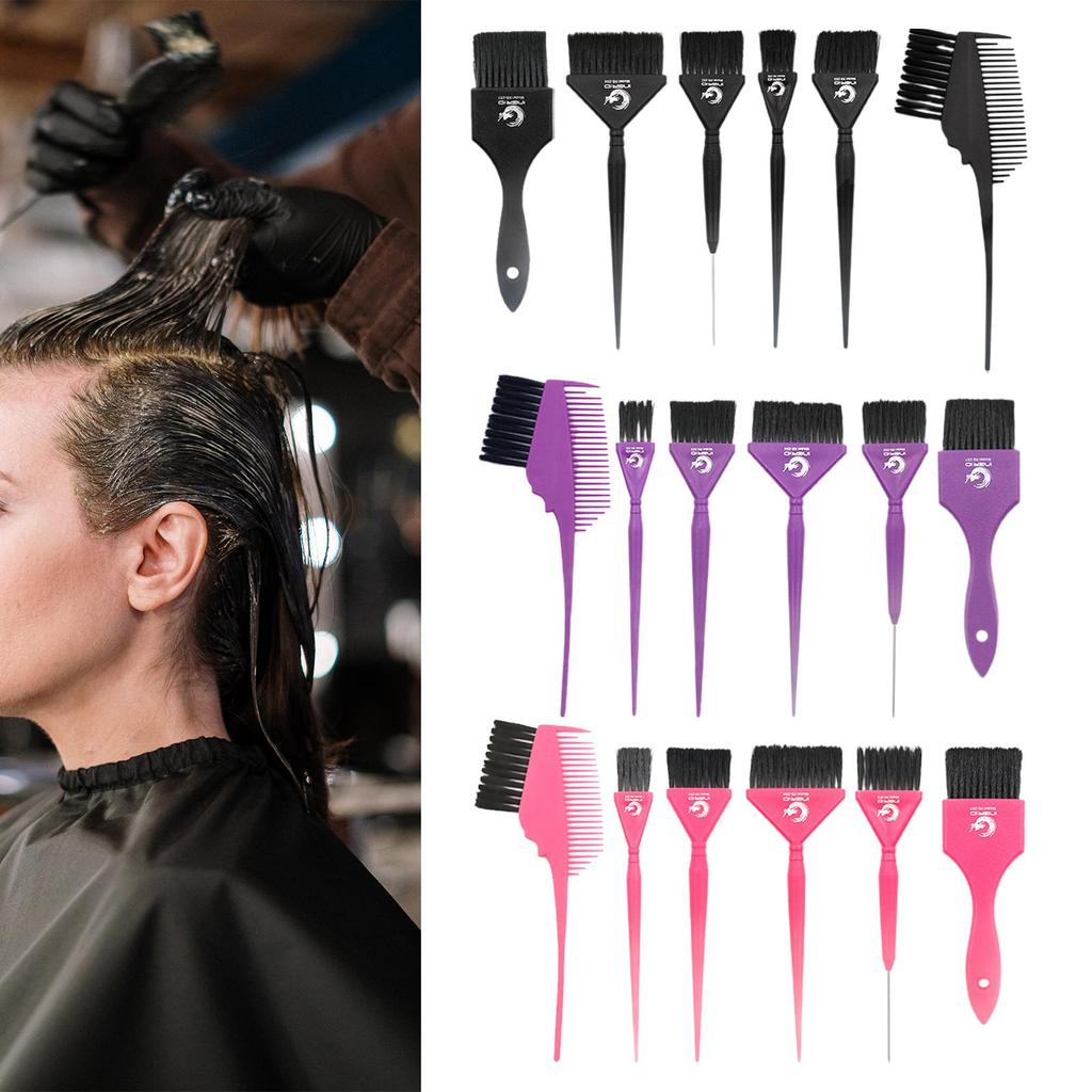 6Pcs Hair Dye Color Brush Set Hair Dying Brush Hair Coloring Brush Hair Dye Brush Set Mixing Comb for Home or Salon