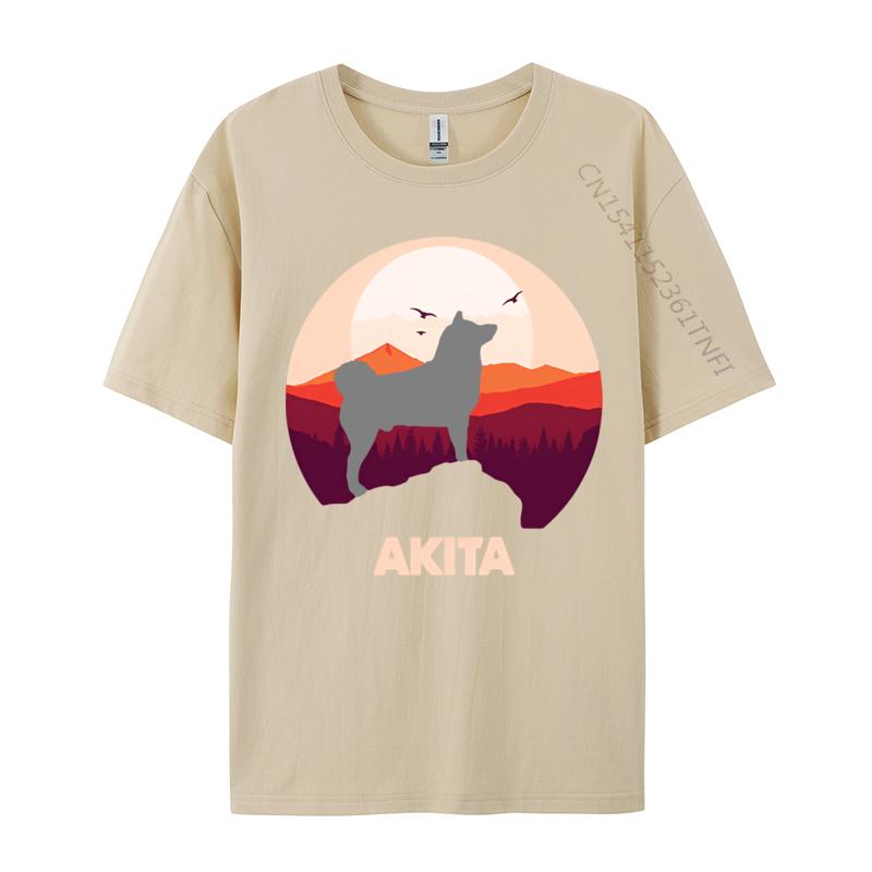 Normcore Akita And Moon Halloween Tshirt Vintage Black Top Tshirts Family Tops Shirts Cotton Mens England Style