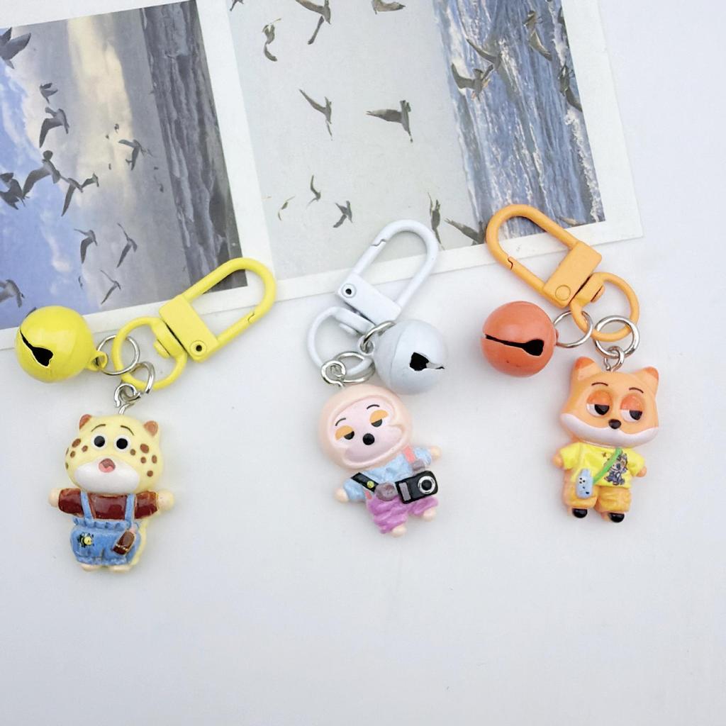 Cartoon Animal Resin Keychain Pendant - Cute Anime Accessories for Couples & Backpacks