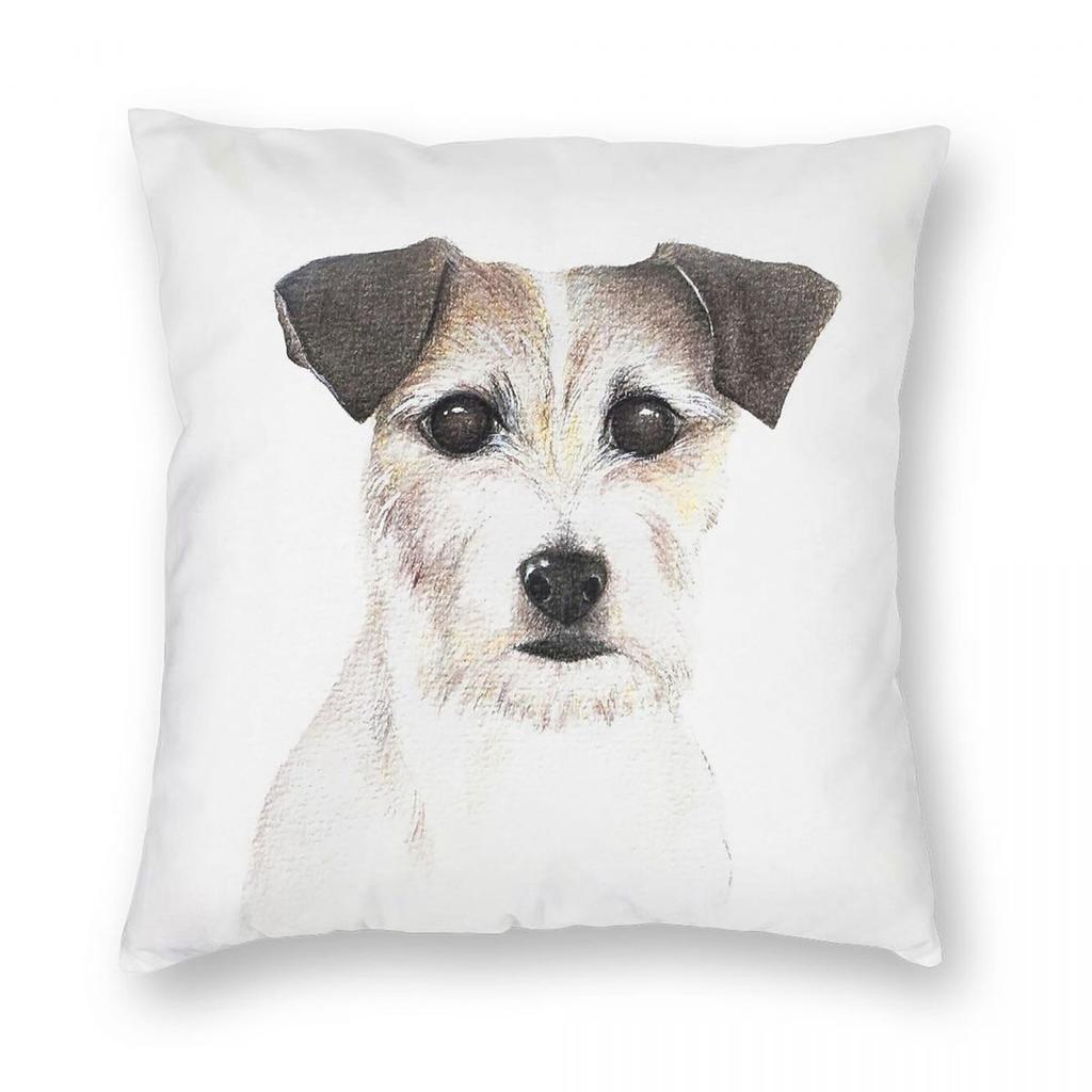 Federa per Cuscino Quadrata Cane Parson Russell Terrier Poliestere Lino Velluto Stampato Zip Decorazione Copricuscino per Auto Vendita all'Ingrosso