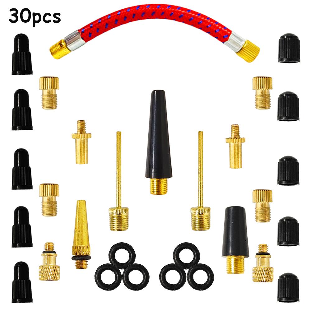16pcs Bicycle Tire Inflatable Tube Needle Air Hose Adapter Kits Bike Repair Tools Connector Pump Bike Tyre Accessories