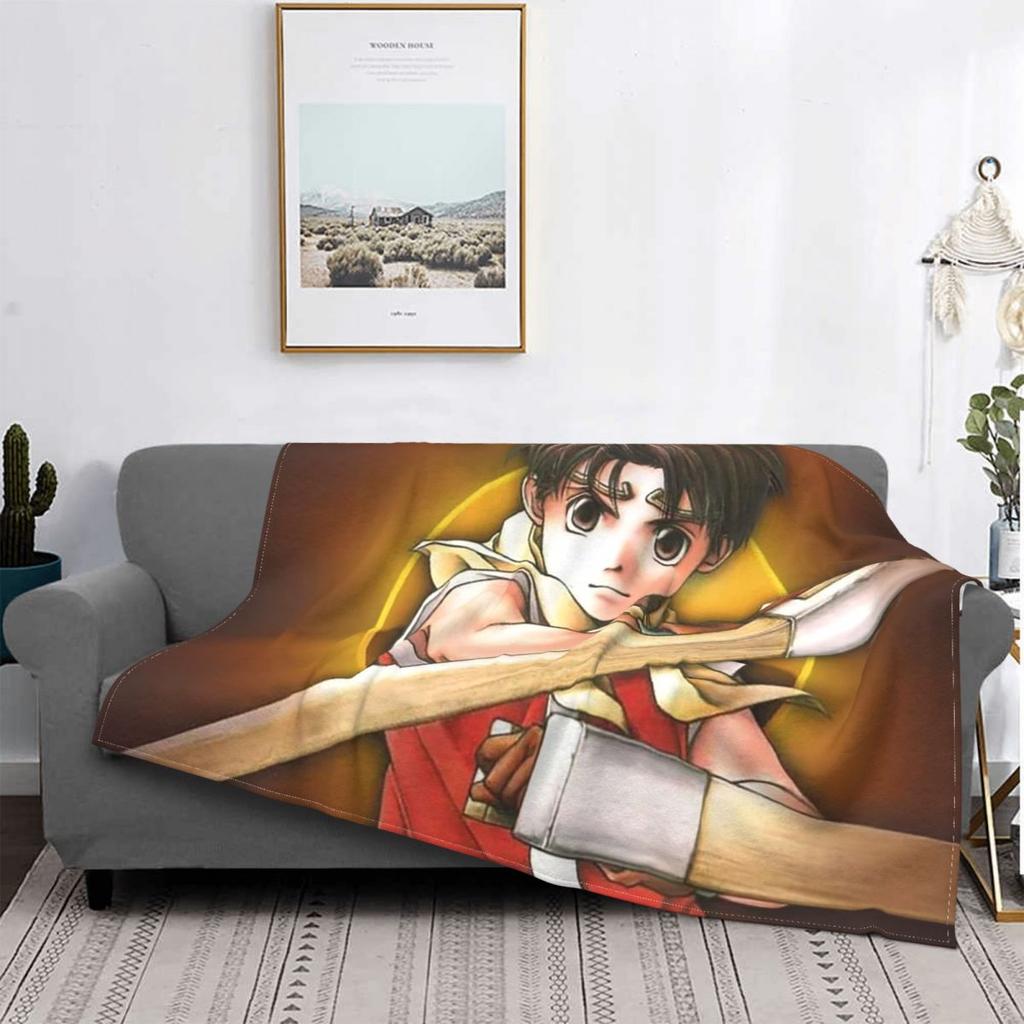 Genso Suikoden Best RPG Blankets Vintage Games Fleece Funny Warm Throw Blankets for Chair Covering Sofa Decoration