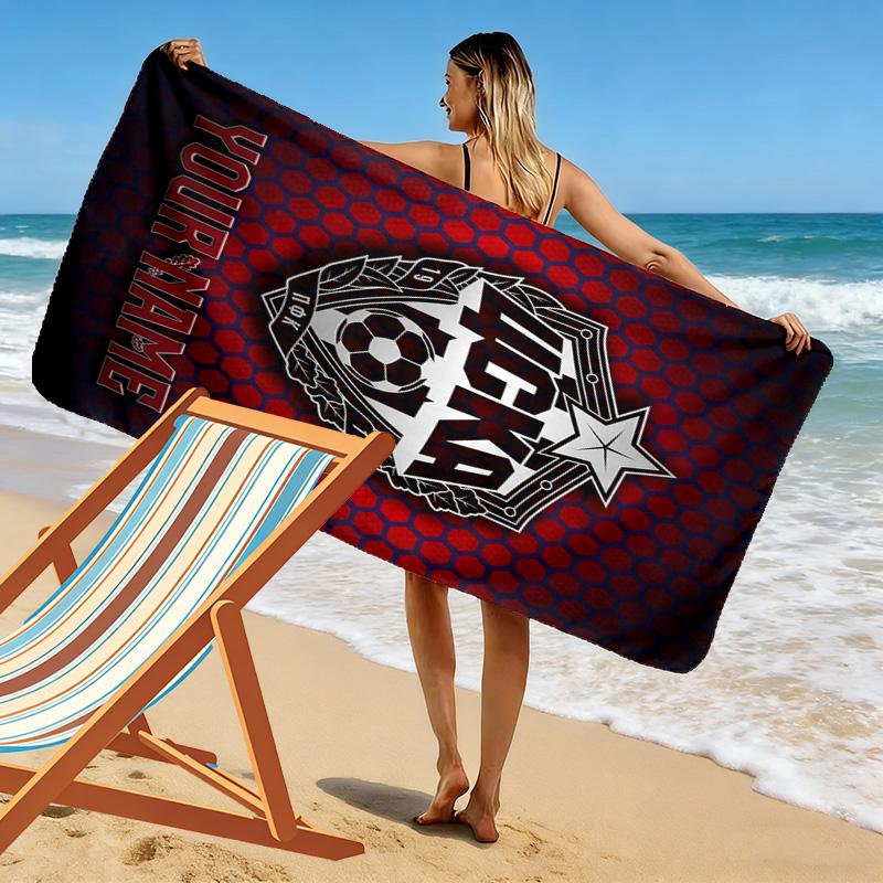Name Custom PFC CSKA Moscow Print Beach Towel, Large Soft Quick Dry Towel for Beach Camping Swimming