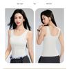 Women Thin Padded Square Neck Camisole Tank Top With Built In Bra For Inner Wear