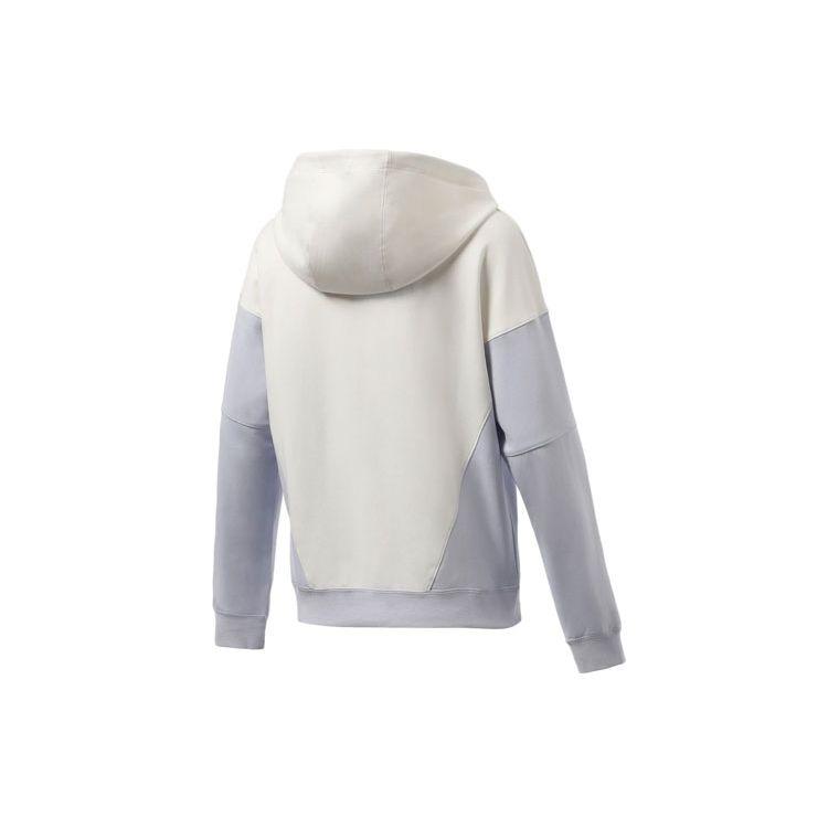 Li Ning Fitness Series Loose Casual Color Block Pullover Hoodie Women Hoodies White AWDR452-2
