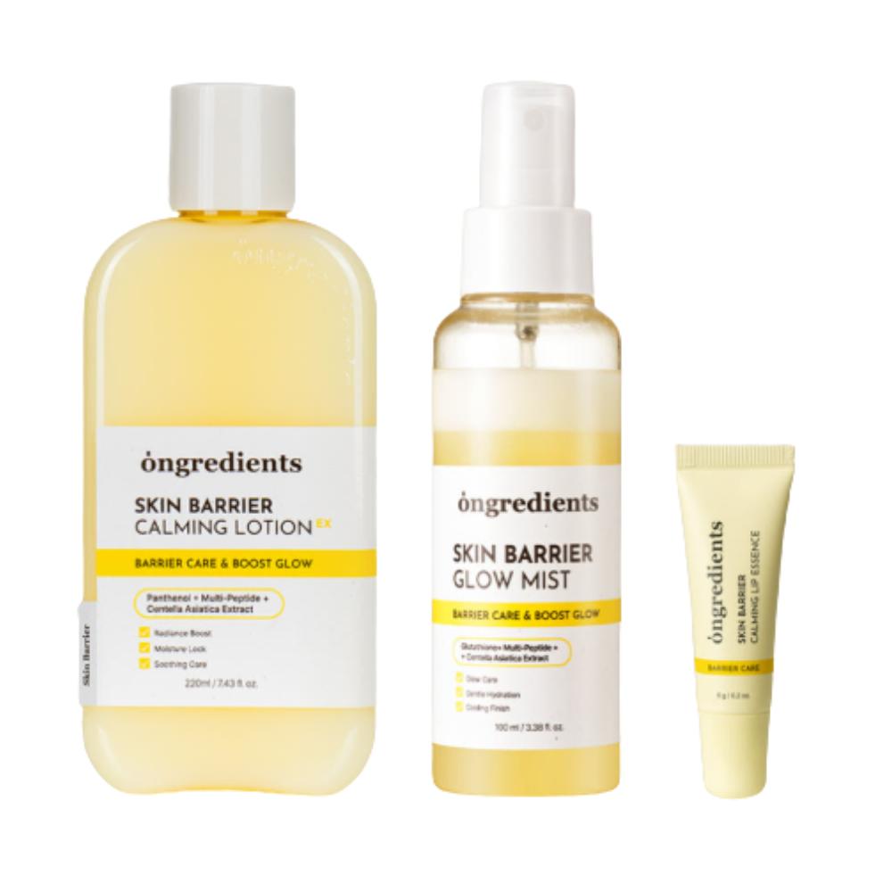 Ongredients Skin Barrier Calming Lotion EX 220ml + Skin Barrier Glow Mist 100ml + Calming Lip Essence 6g Set
