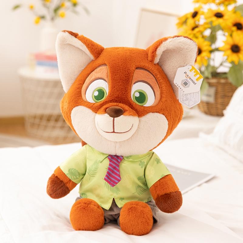 Zootopia Series Judy and Nick Plush Dolls Soft Toy Fox Rabbit Kawaii Room Decor Stuffed Pillow Gift for Girls