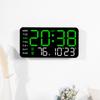 Digital Alarm Clock Electronic Wall Clock Large Number Display Boarderless Wall-mounted Clock Desk Alarm Clock for Home Office
