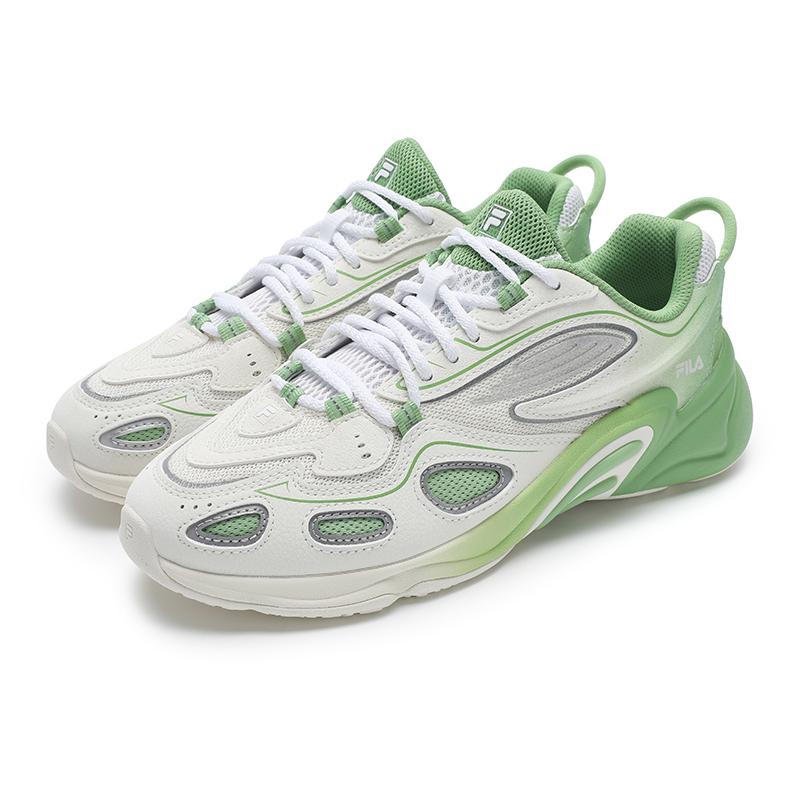 FILA Blur 2025 Fashion Versatile Color Block Durable Breathable Supportive Running Shoes Women sneaker Off-White Tooth-Green F12W532120FWB