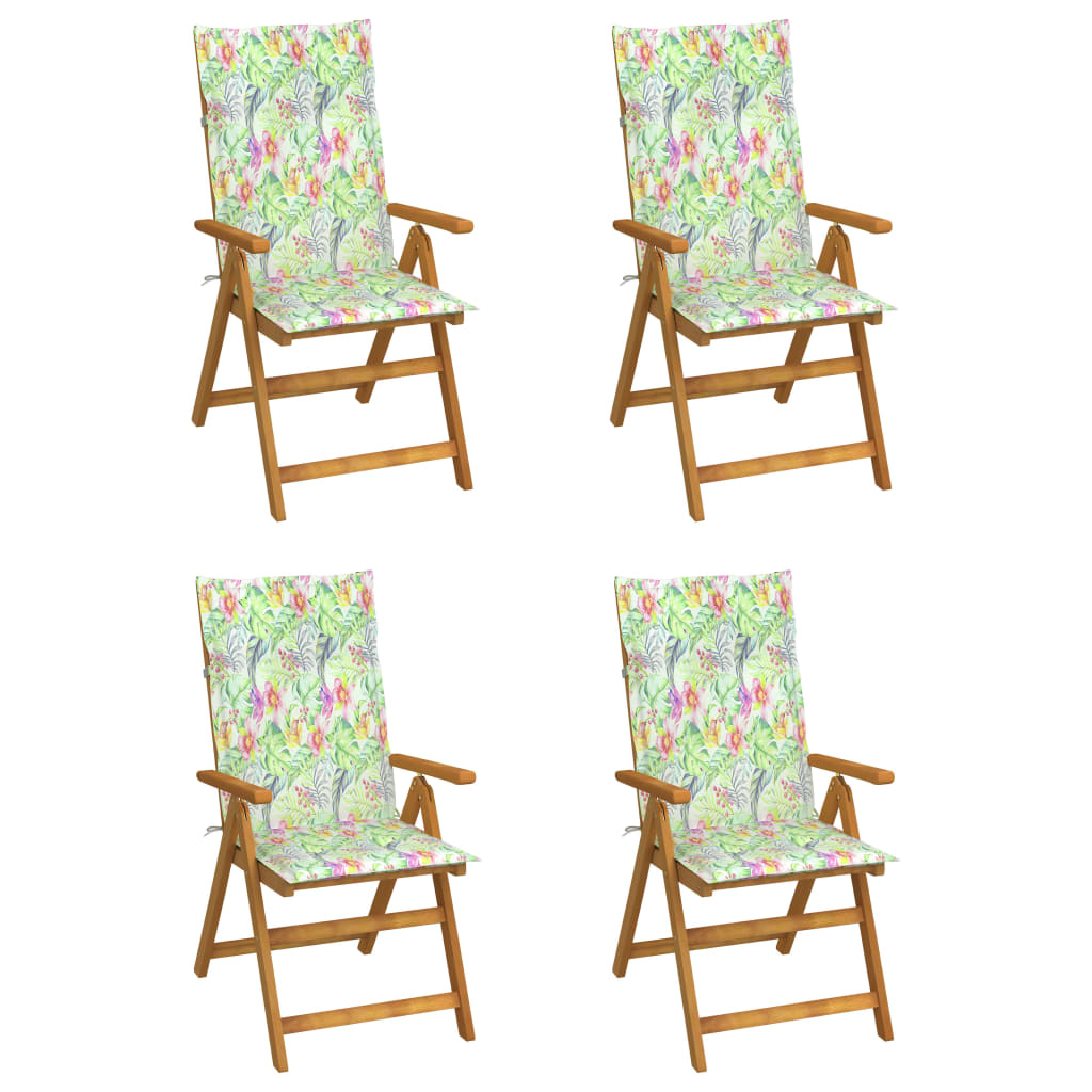 Garden Deck Chairs 4 pcs with Cushions Solid Acacia Wood uygun fiyatlı