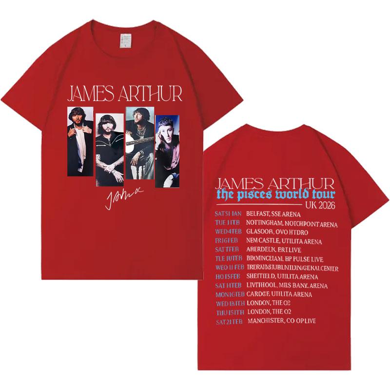 Singer James Arthur Mens T Shirt Fashion New Album 2026 Casual Oversized TShirts Hip Hop High Quality Cozy Short Sleeve Unisex