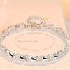 925 Silver Delicate Heart-Shaped Four-Leaf Clover Bracelet for Women, Fashionable and Charming Wedding Jewelry
