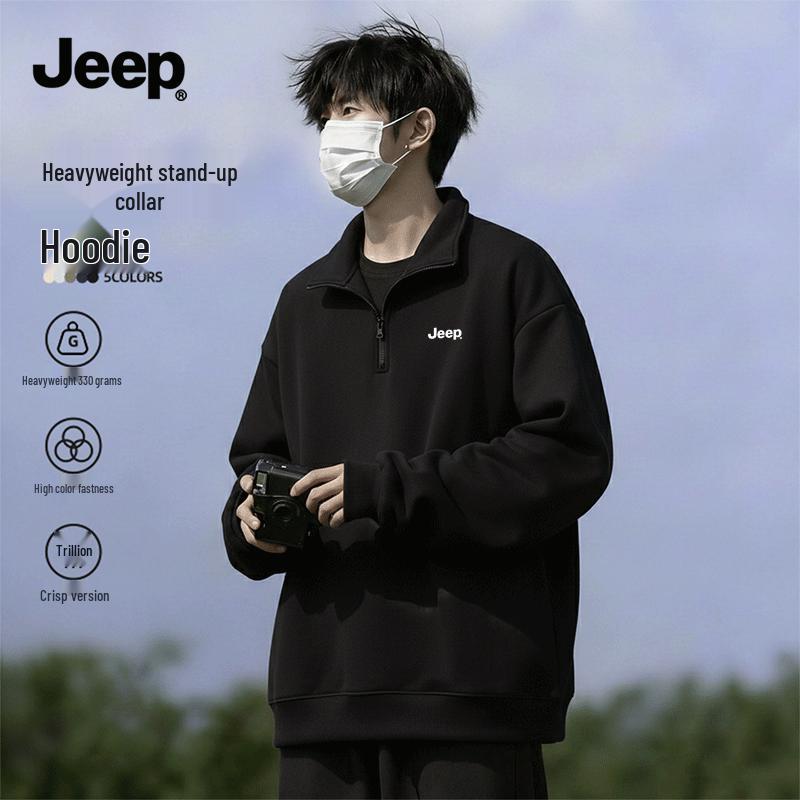 Men s Jeep Half-Zip Stand-Collar Sweatshirt M