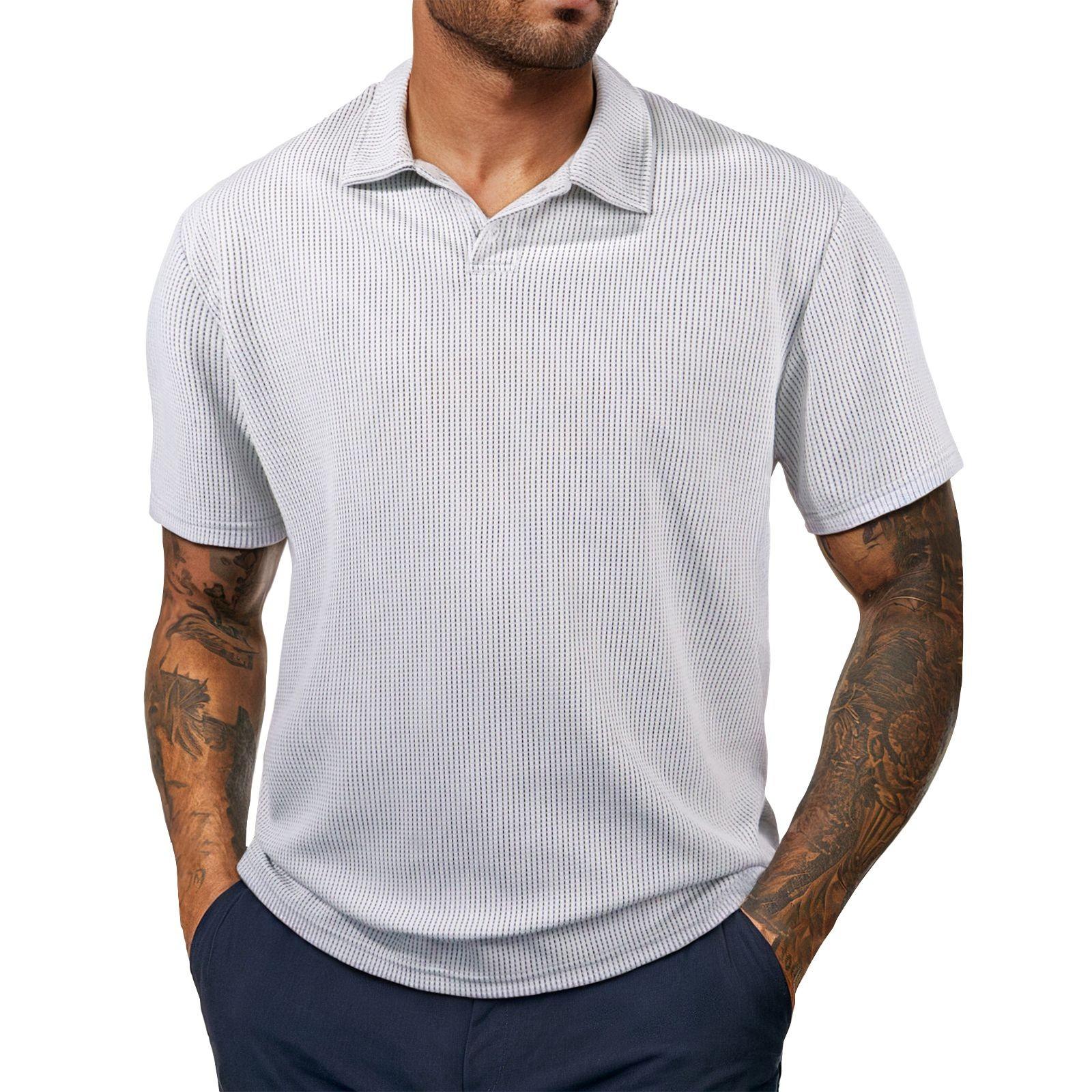 

Мужская однотонная рубашка с коротким рукавом и пуговицами на лацканах, повседневная модная рубашка XXL белый