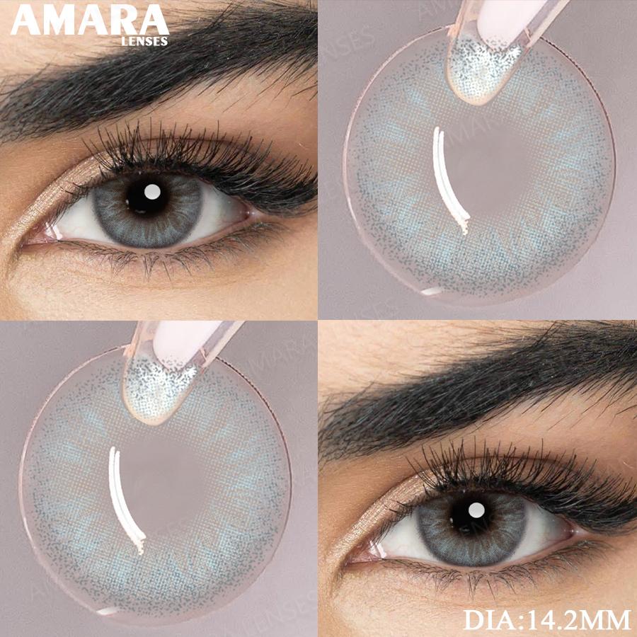 AMARA Colored Contacts Lenses Brown Eyes Natural Contacts Gray Beautiful Pupils Blue Eye Lens Yearly Green Beauty Makeup Lens