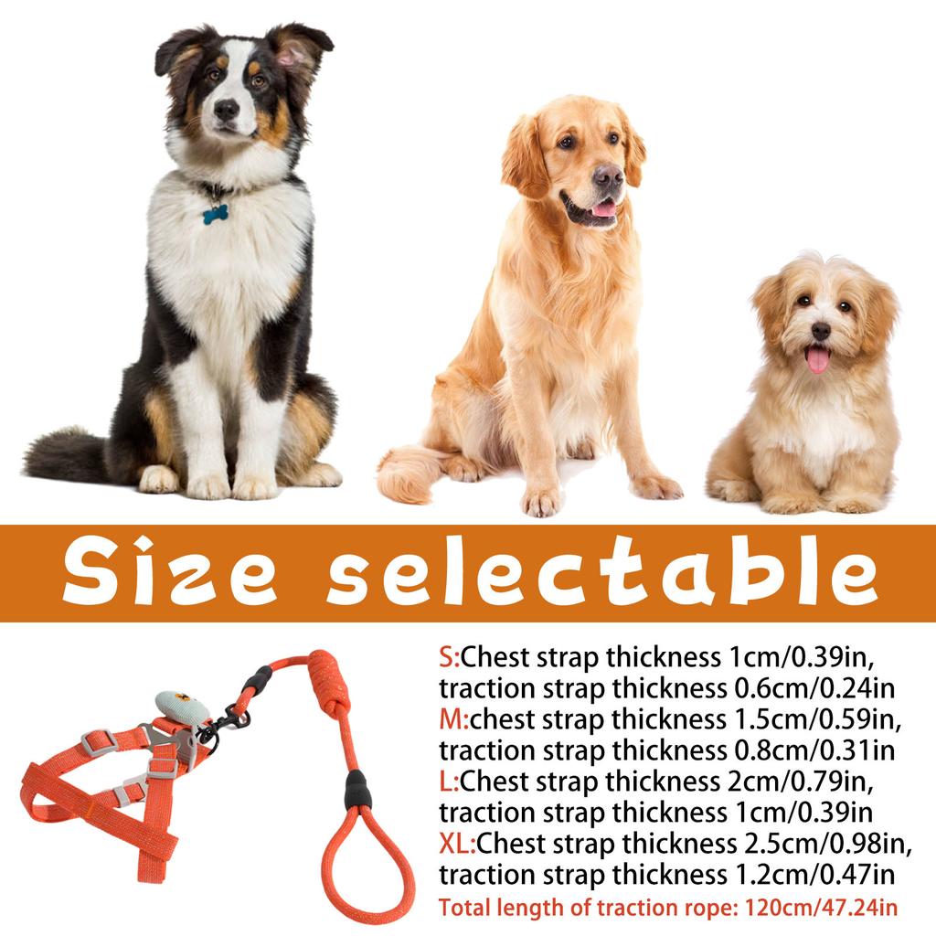 Dog Traction Rope, And , Specially Designed For Outdoor Use, Adjustable Chest And Back Hanging Card, Bright Silk Chest And Back Traction Round Rope