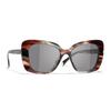 CHANEL Side Logo Letters Plate Frame Butterfly Irregular Women's Brown