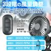 K-FAN14-B Car Fan, Automatic Oscillation, Circulator, 3 Levels of Air Flow Adjustment, LED Light,